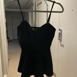 H&M Black Spaghetti Strap Peplum Cami
